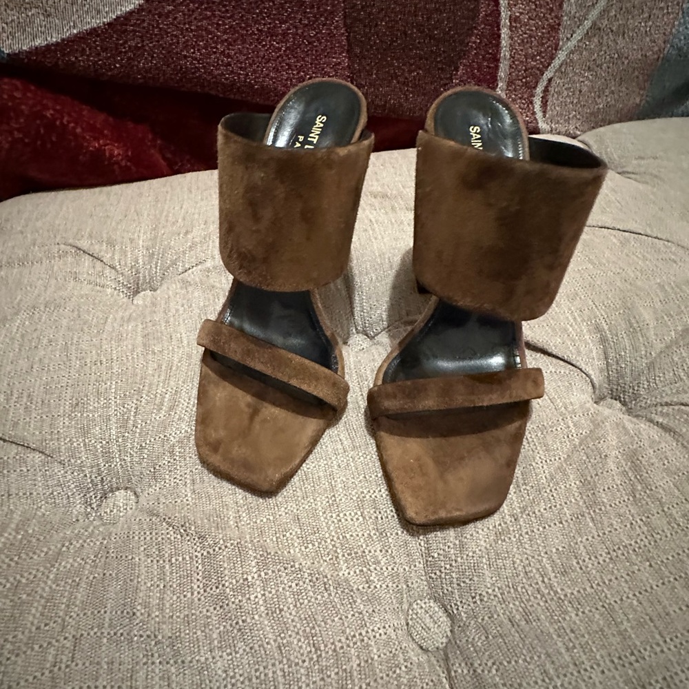 YSL Suede Sandals.